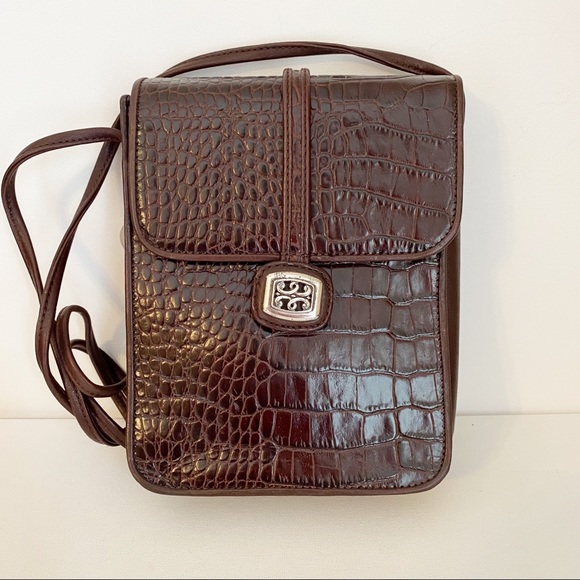 Brighton Handbags - Brighton Vintage One World Brown Leather Crossbody Bag